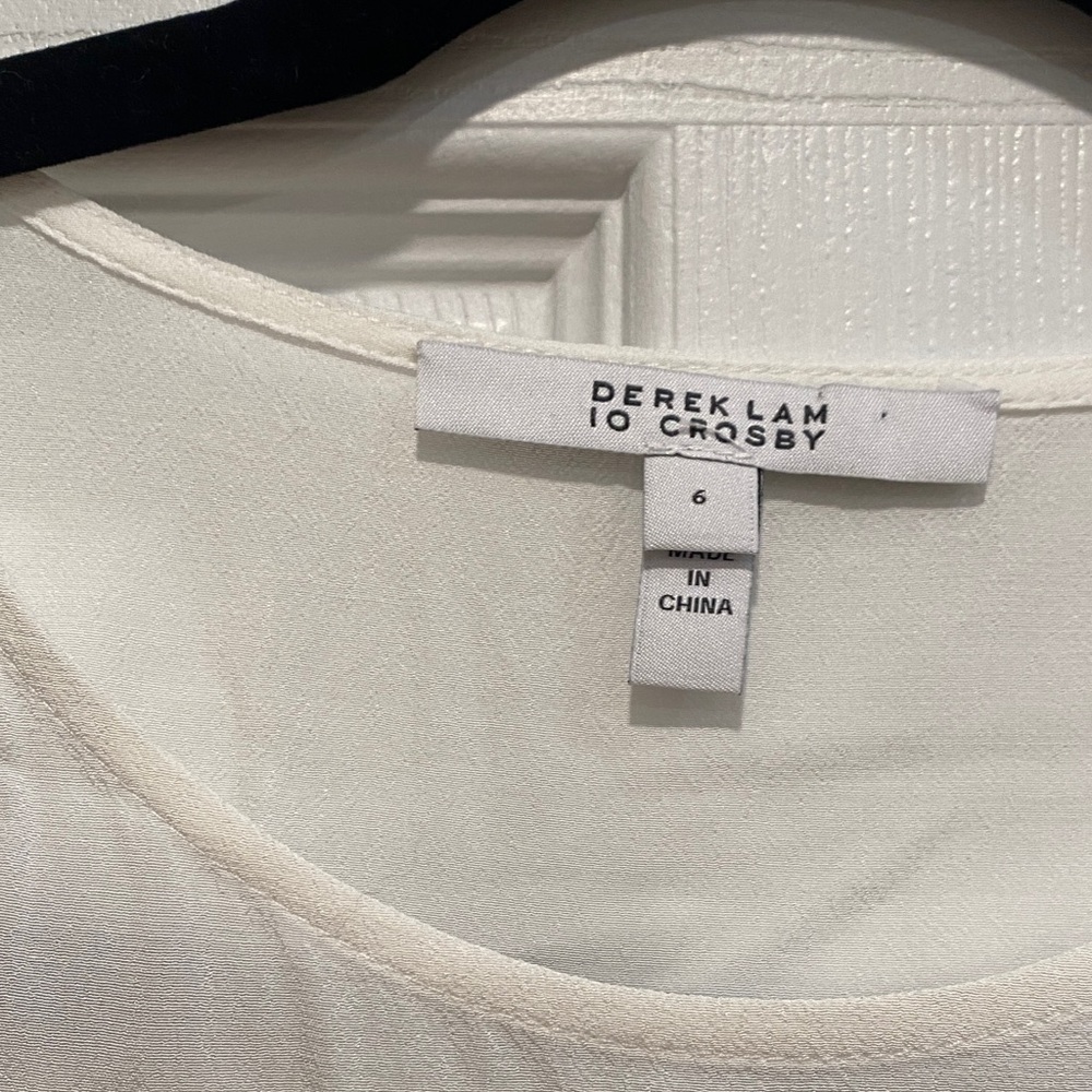 Derek Lam 10 Crosby white Ruffle Sleeve Blouse Size 6 - Picture 2 of 5